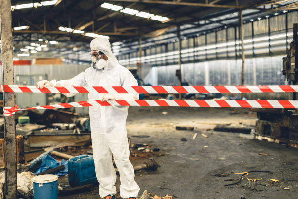 Professional Sewage Cleanup technician working in Pleasanton, TX